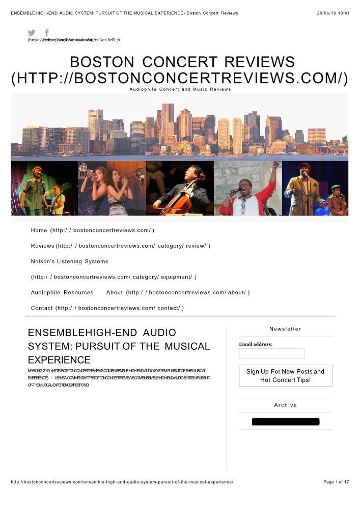 A4 Nelson Brill ENSEMBLE HIGH END AUDIO SYSTEM PURSUIT OF THE MUSICAL EXPERIENCE Boston Concert Reviews red size